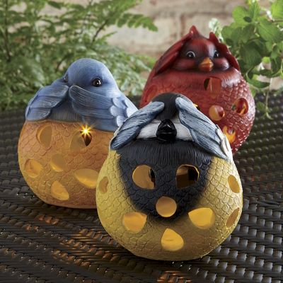 Set Of 3 Solar Birds