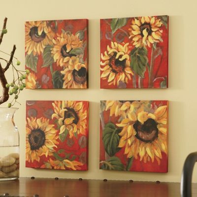 S 4 Sunflower Canvases