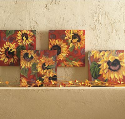 S 4 Sunflower Canvases