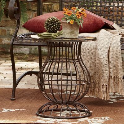 river rock table