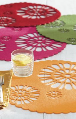 set of 4 flower place mats