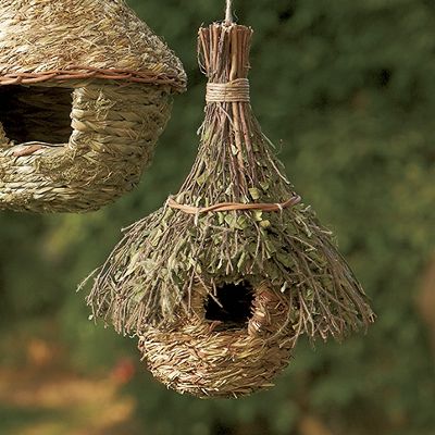 natural leafy chalet birdhouse
