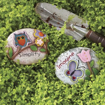 set of 2 garden rocks