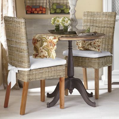 set of 2 woven parsons chairs