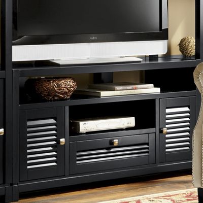 louvered media console