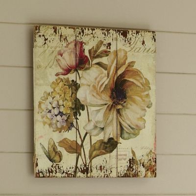 vintage floral plaque