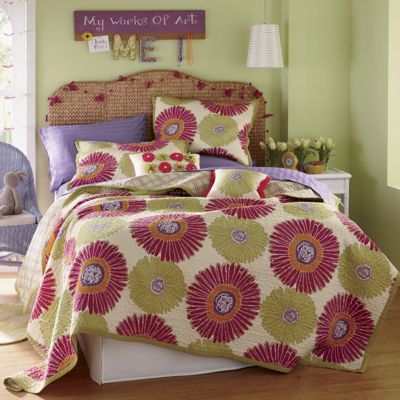 gerbera oversized reversible quilt sham and pillows