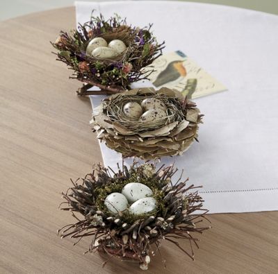 set of 3 birds nests