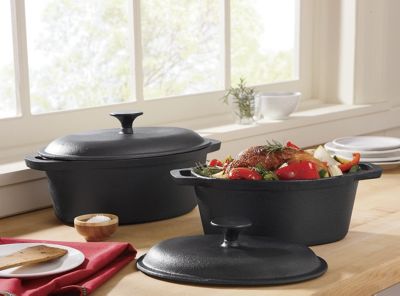 Set Of 2 Cast Iron Dutch Ovens