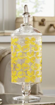 yellow floral flora fauna vase