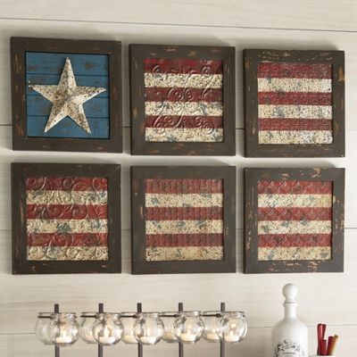 6 piece flag wall art