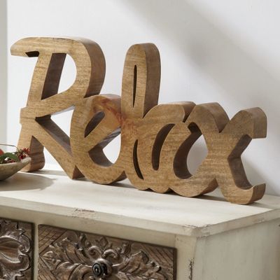 relax shelf sign