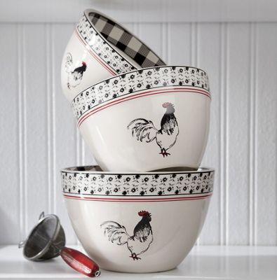 set of 3 cockerel waltz mixing bowls