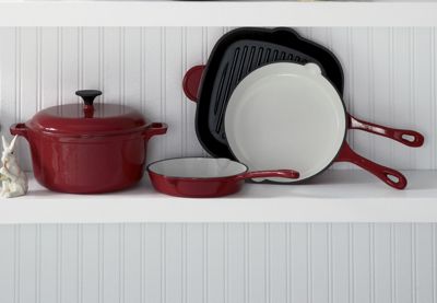 5 piece enameled cast iron cookware