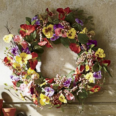 pansy berry wreath