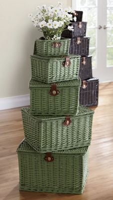 set of 5 nesting willow baskets