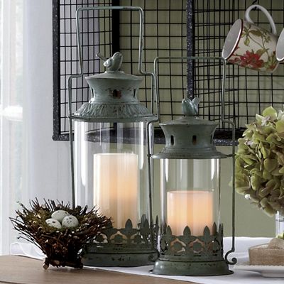 set of 2 luxlin bird lanterns