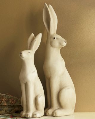 set of 2 rabbit figurines