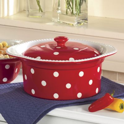 Polka Dot Casserole With Lid
