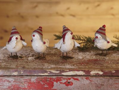 Set Of 4 Snow Birds