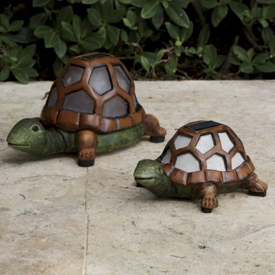 Set Of 2 Solar Turtle Lights