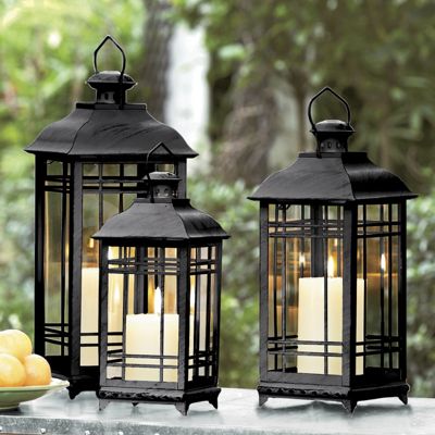 Set Of 3 Candlelit Coach Lanterns