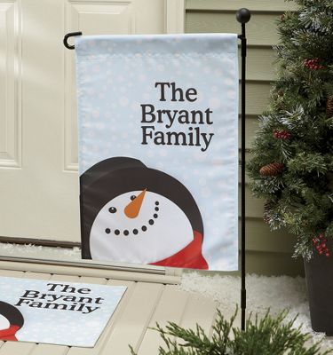 Flag and Pole Snowman