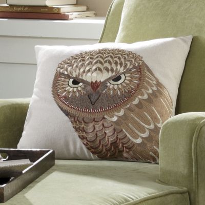 Pillow Embroidered Owl