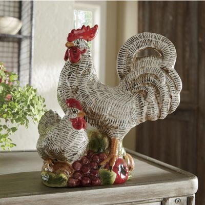 Rooster And Hen Figurine