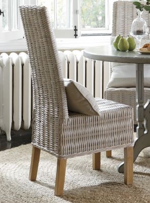 Parsons Chairs Woven Rattan Set Of 2