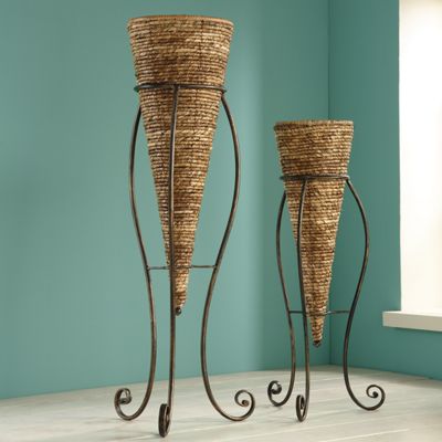 Cone Planters With Stands Set Of 2