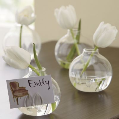 set of 4 mini vase place card holders