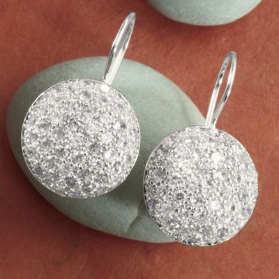 Round Pav Earrings