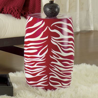 Stool Red Zebra