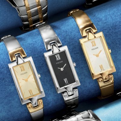 Womens Rectangle Semi bangle Watch By Pulsar