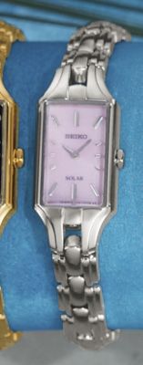 Womens Round Silvertone Bracelet Watch by Seiko