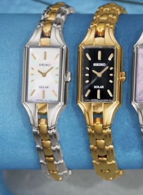 Womens Round Goldtone or Two tone Bracelet Watch by Seiko