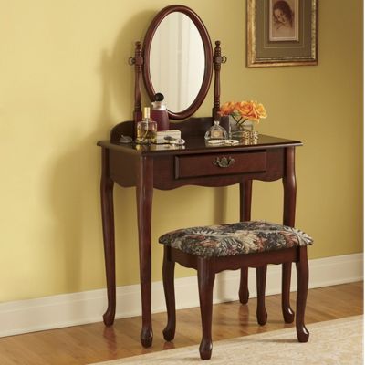 Vanity And Upholstered Bench