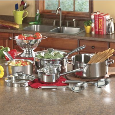 Wearever Stainless Steel Cookware 10 Pc Set With Strainer