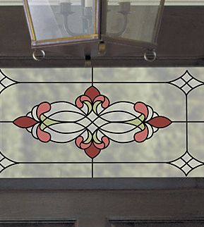vineyard rose faux stained glass applique