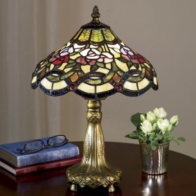 Floral Stained Glass Accent Lamp
