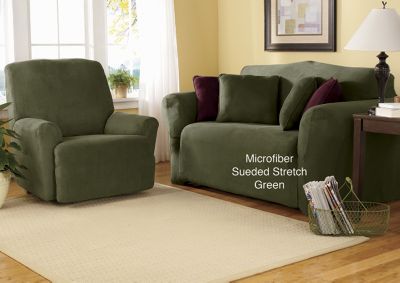 Microfiber Sueded Stretch Slipcovers and Pillow