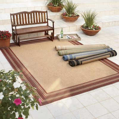 Indoor outdoor Multi Border Rug