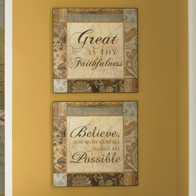 Set Of 2 Believe Wall Plaques