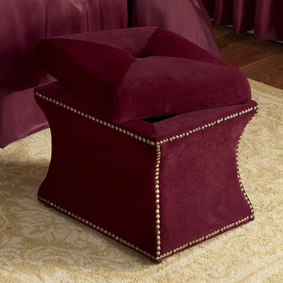 Nailhead Ottoman Storage Stool