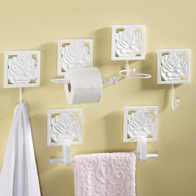 Rose Bath 4 Pc Set and Towel Bar