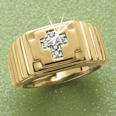 MenS Diamond Cross Ring