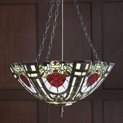 Stained Glass Lamp Pendant Crimson Glory