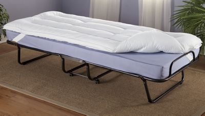 Rollaway Guest Bed and Mattress Topper