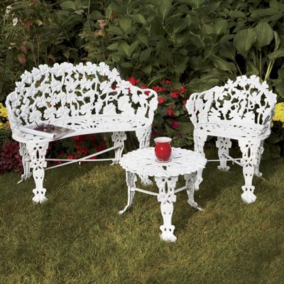Cast Iron Outdoor Table and Chair